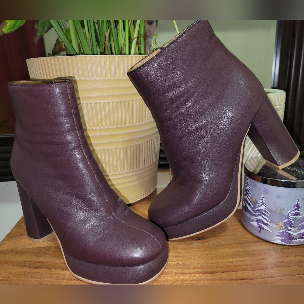 See By Chloe Dark Brown Merlot Leather Booties 6